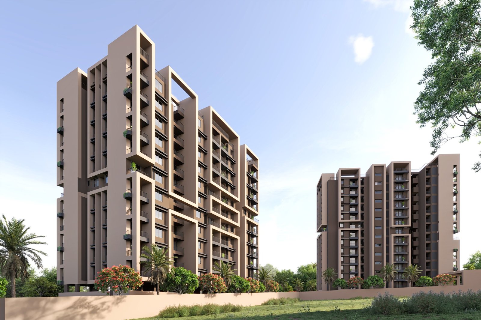 Landscaped exterior view of The Balsam